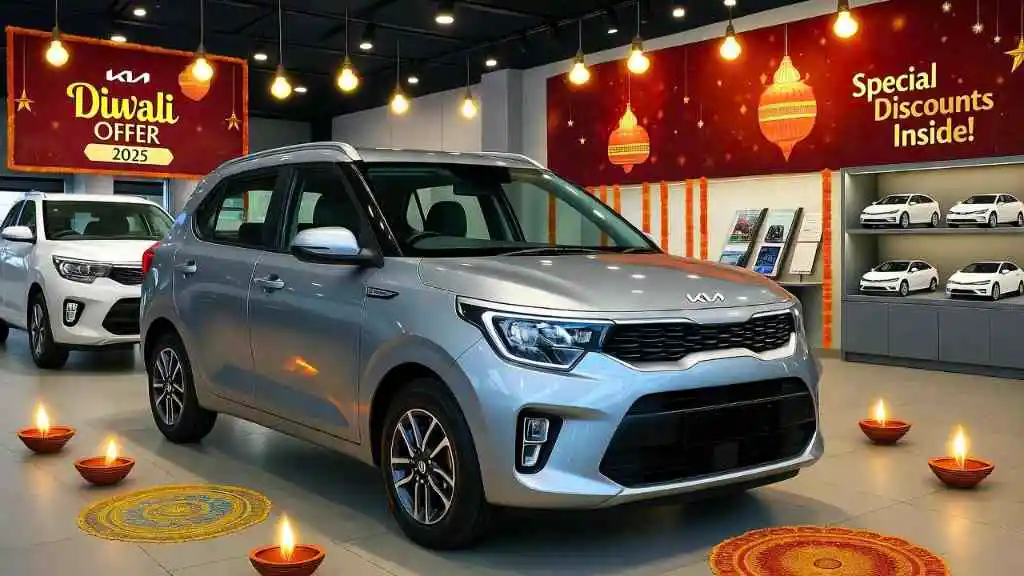 Kia Syros Showroom Exterior View India ,Kia Syros SUV दिवाली ऑफर 2025