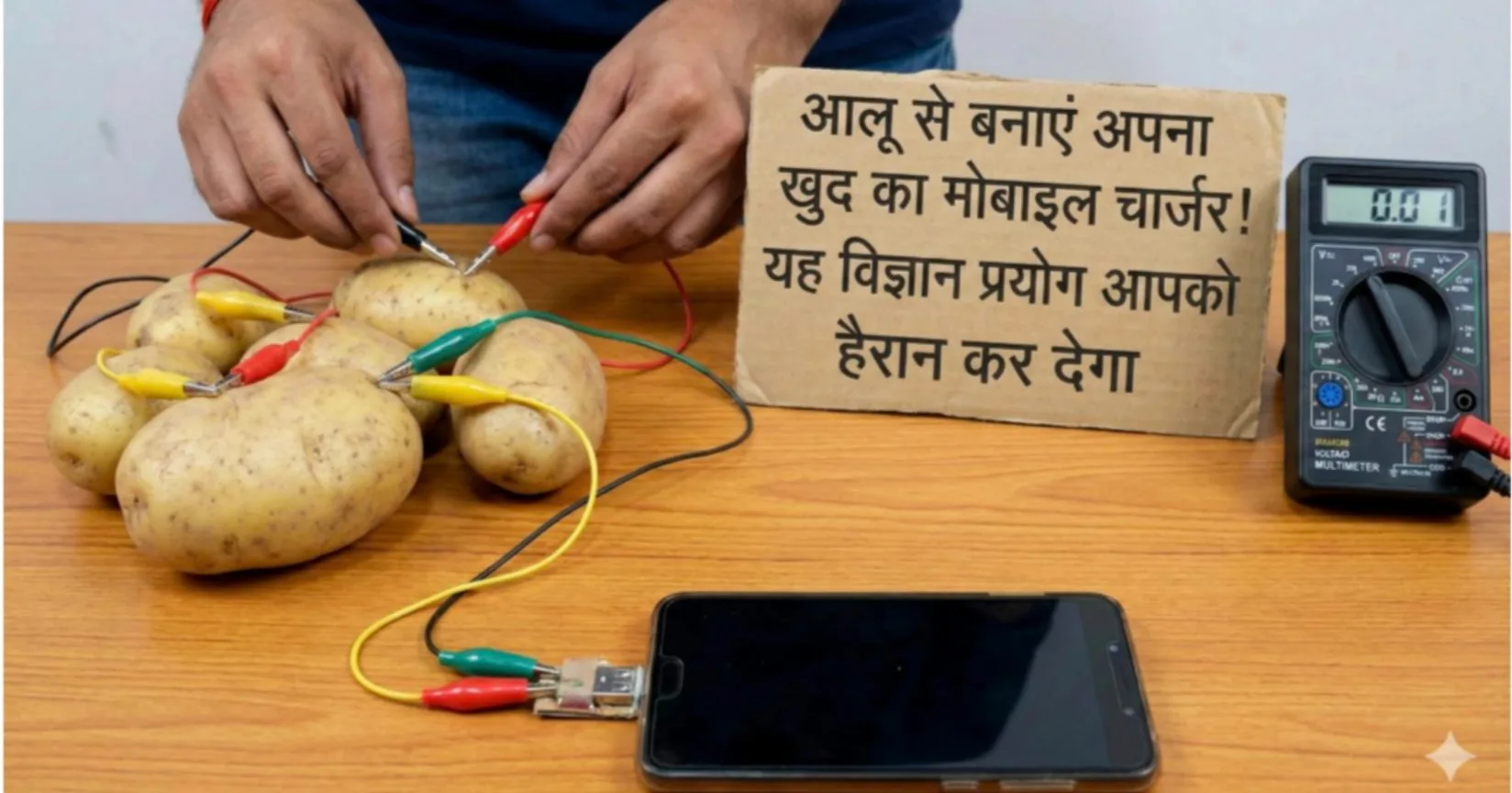 आलू से बनाएं अपना खुद का मोबाइल चार्जर! यह विज्ञान प्रयोग आपको हैरान कर देगा