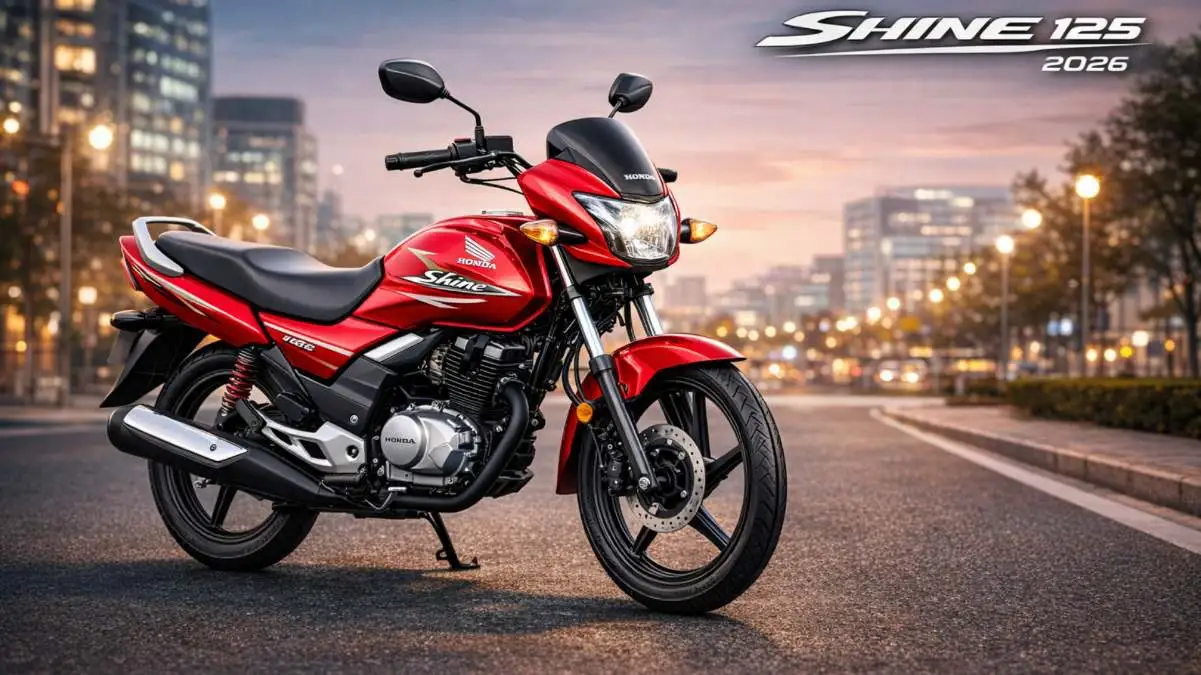 Honda Shine New Bike 2026 ,125cc में सबसे ज्यादा माइलेज और कम मेंटेनेंस वाली बाइक
